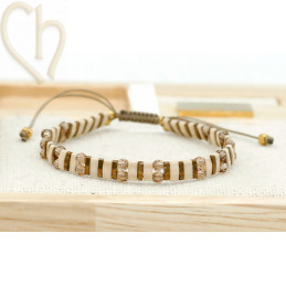 Special Edition Kit bracelet avec Miyuki perles Tila et Cristals Charl'stone Creamy Gold