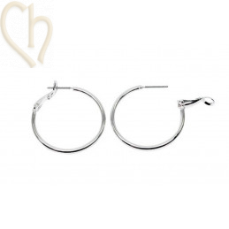 Créolen oorbellen rond 30mm Rhodium