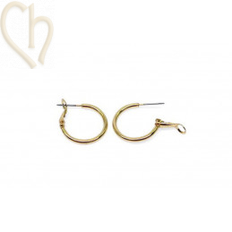 Hoops Earrings round 20mm Gold Plated