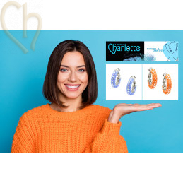 Kit DIY hoop earrings creoles 20mm Orange