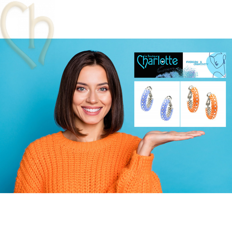 Kit DIY van oorbellen creolen 20mm Oranje