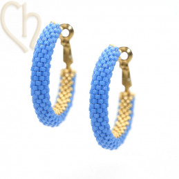 Kit DIY hoop earrings creoles 30mm Skybleu Gold