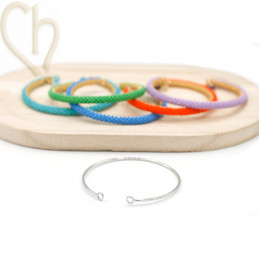 bracelet acier fin Rhodium