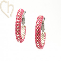 Kit DIY hoop earrings creoles 30mm Pink