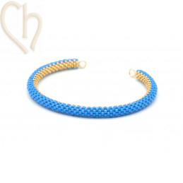 Kit DIY boules d'oreilles créoles 30mm Skybleu Gold