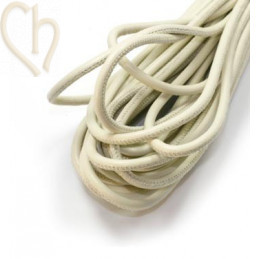 Cuir rond 4mm Crème