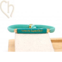 Tussenstukje slider gebogen metaal 35mm - Turquoise