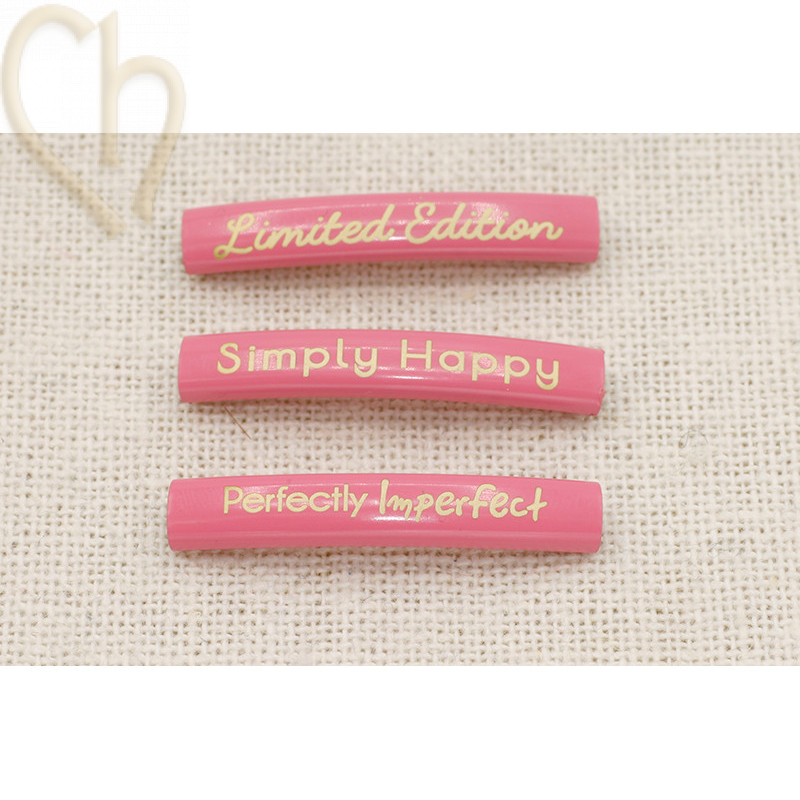 Tussenstukje slider gebogen metaal 35mm - Rose