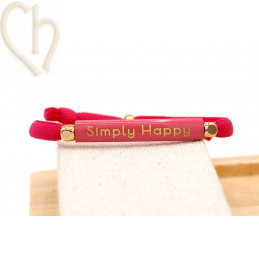 Intercallaire passe-cuir metal courbé 35mm - Rose