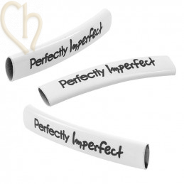 Intercallaire passe-cuir metal courbé 35mm - Blanc