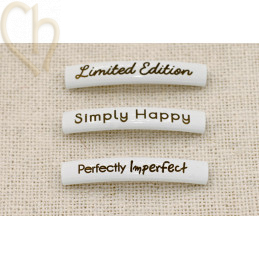 Tussenstukje slider gebogen metaal 35mm - Wit