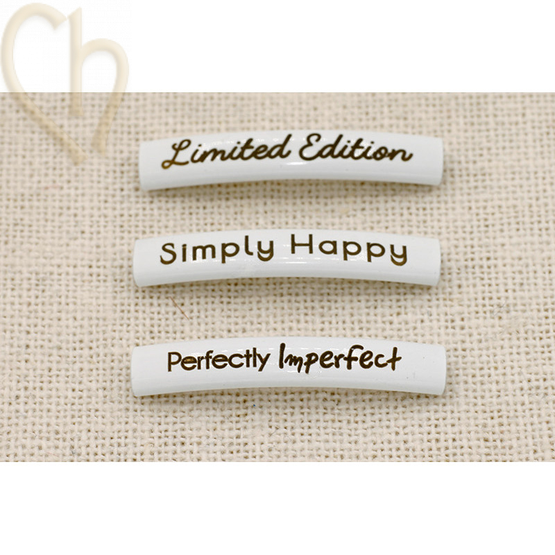 Intercallaire passe-cuir metal courbé 35mm - White