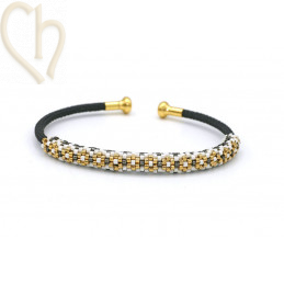 Schema Grille bracelet Jonc Noir Gold