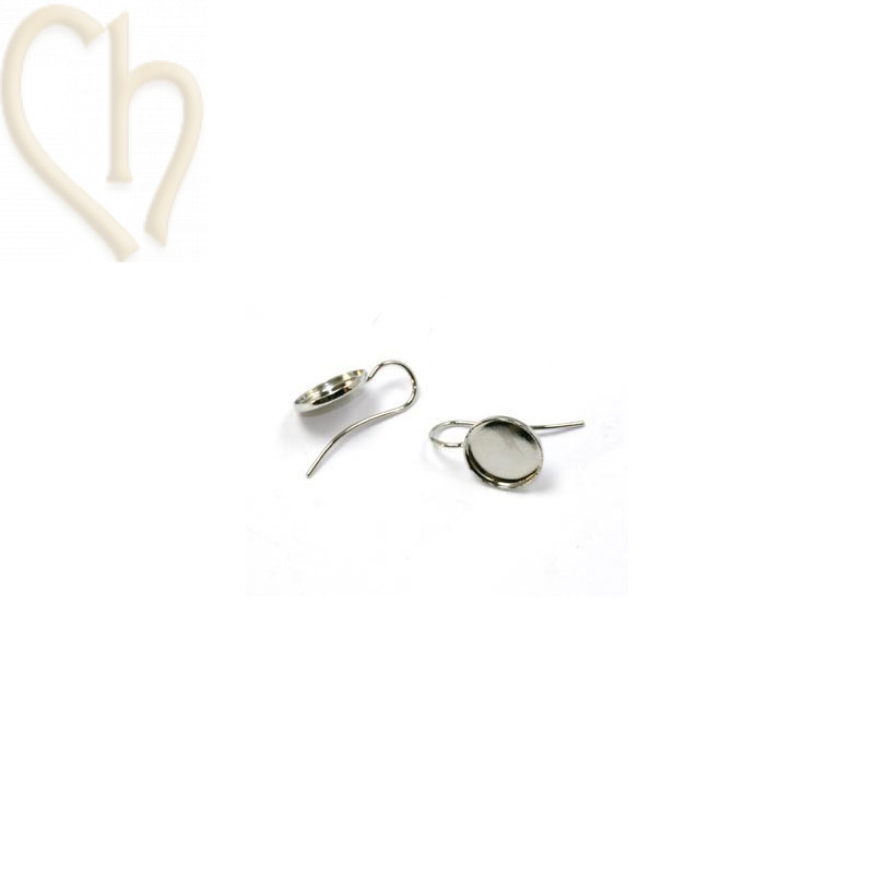 oorbellen plateau 15mm Rhodium