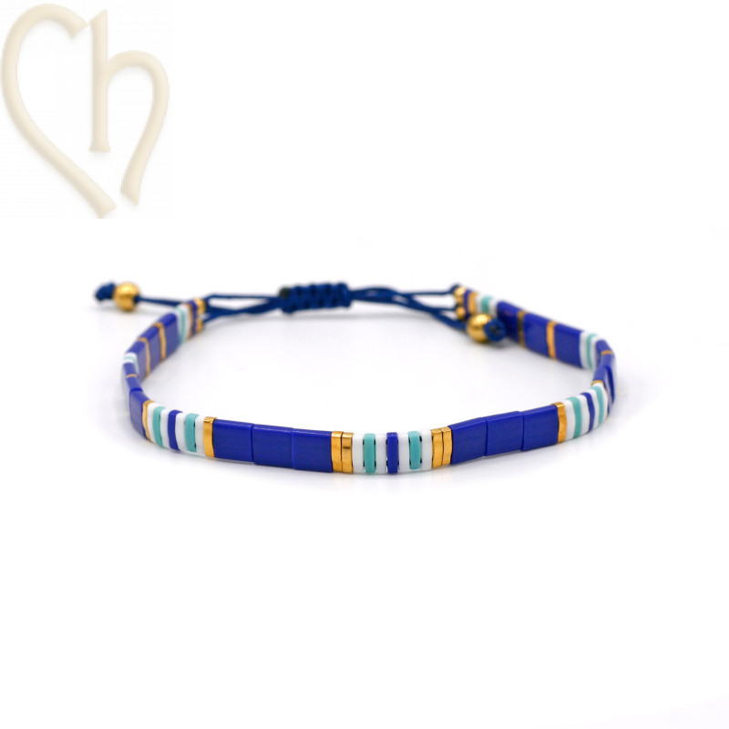 Kit bracelet with Miyuki Tila Cobalt Turquoise