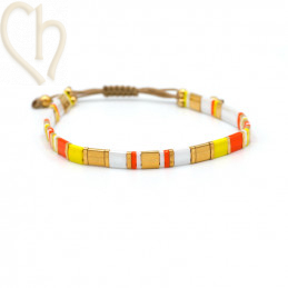 Kit bracelet with Miyuki Tila Yellow White Gold