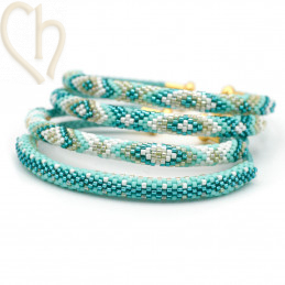 Schema Grille bracelet Jonc Turquoise Mix