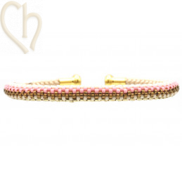 Schema Grille bracelet Jonc Beige Rose