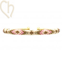 Schema Grille armband Jonc Beige Rose