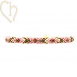 Pattern Bracelet Bangle Beige Rose