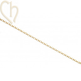 Chaine acier maille 2mm rond - plaqué or