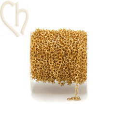 Edelstaal RVS ketting 3mm rond - gold plated