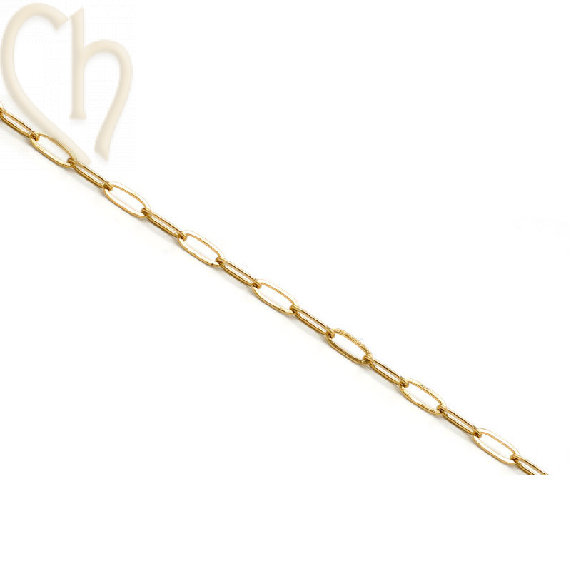 Stainless Steel chain 3*7mm trombone oval - gold plated