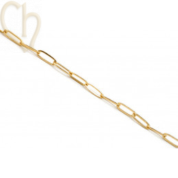 Edelstaal RVS ketting 4*12mm ovaal - gold plated