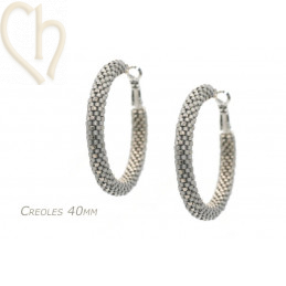 Kit DIY boules d'oreilles créoles 40mm Grey Shades