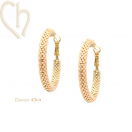 Kit DIY boules d'oreilles créoles 40mm Sable Desert