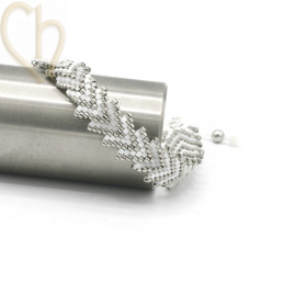 Bracelet macramé and Brickstitch with Miyuki Delica Grey