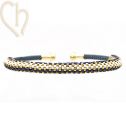 Schema Grille bracelet Jonc India Blue Gold