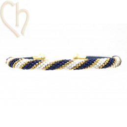 Schema Grille bracelet Jonc India Blue Gold