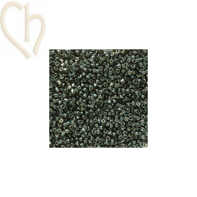 Miyuki Delica 11/0  Duracoat Galvanized Black Moss DB2507