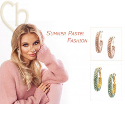 Kit DIY hoop earrings creoles 20mm Sage Green Gold