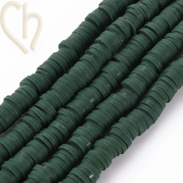 Rondelles Heishi 6mm Vert Foncé par Fil 40cm