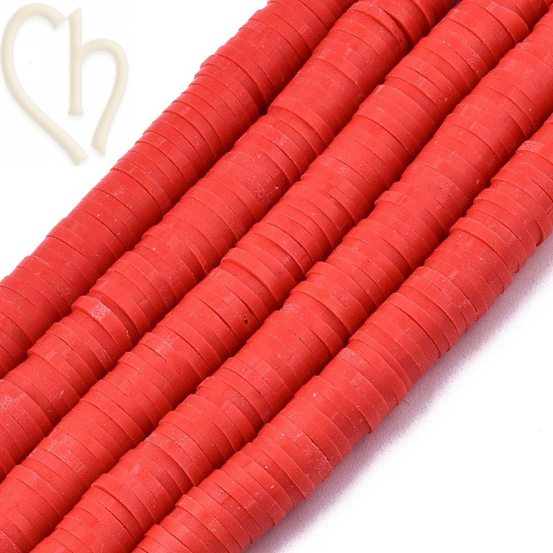 Rondelles Heishi 6mm Rouge par Fil 40cm