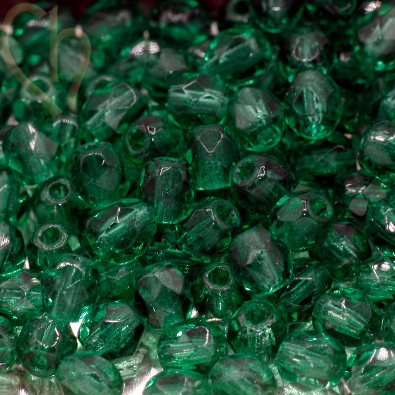 Firepolished Czech Bead 4mm Emerald