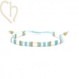 Kit bracelet with Miyuki Tila WhiTurquoise