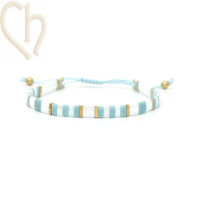 Kit bracelet avec Miyuki perles Tila WhiTurquoise