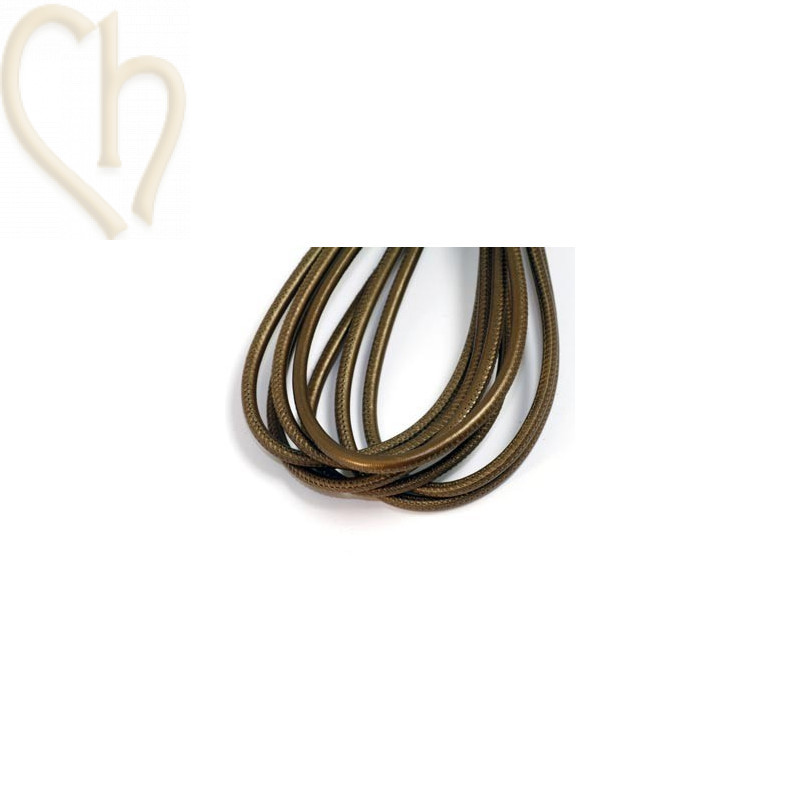 Leather round 4mm mat bronze