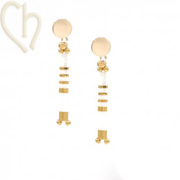 Kit earrings with Half Tila Miyuki in White Gold