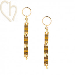 Kit boucles d'oreilles en Miyuki Half Tila Occre