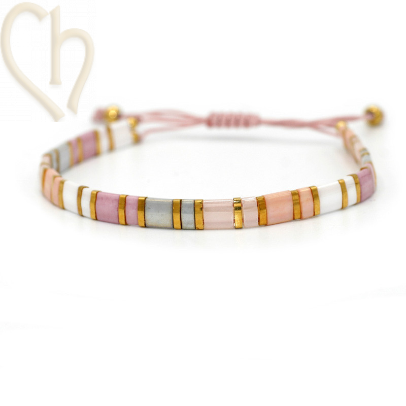 Kit bracelet with Miyuki Tila Pastel