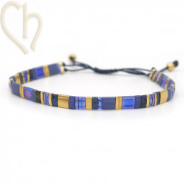 Kit bracelet avec Miyuki perles Tila Blue Gold