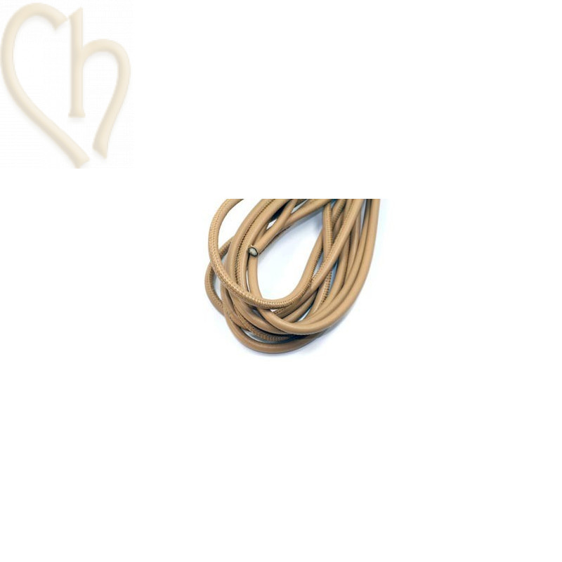 Leer rond 6mm beige
