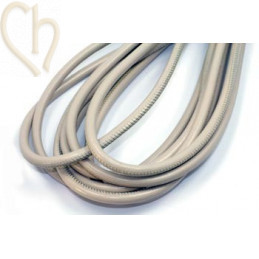 Cuir rond 6mm crème