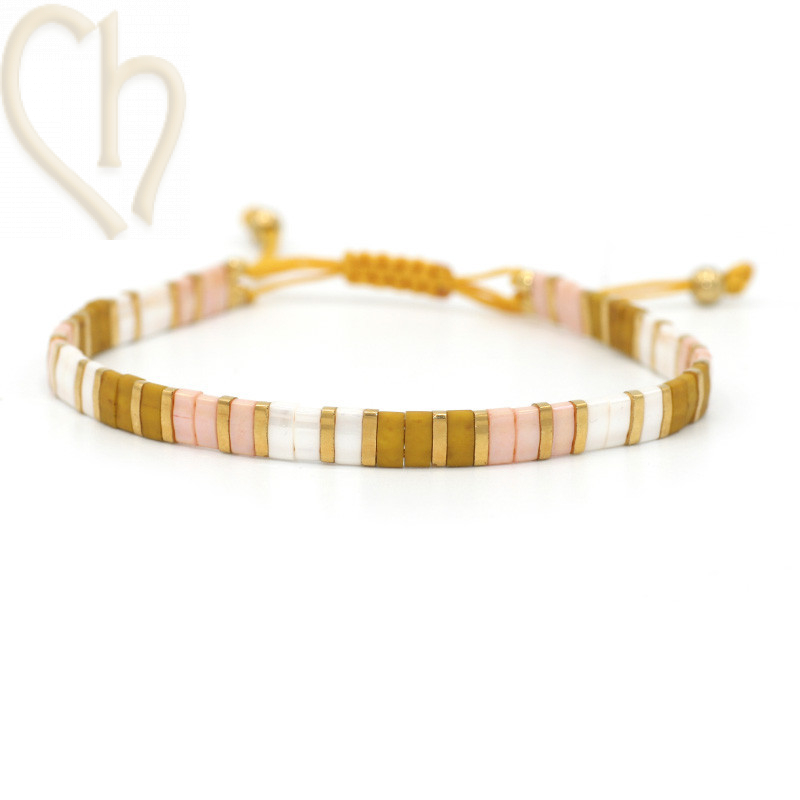 Kit bracelet with Miyuki Tila Ocher
