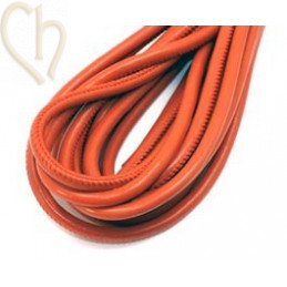 Cuir rond 6mm orange