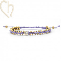 Kit de bracelet macramé avec boules acier avec strass Crystal